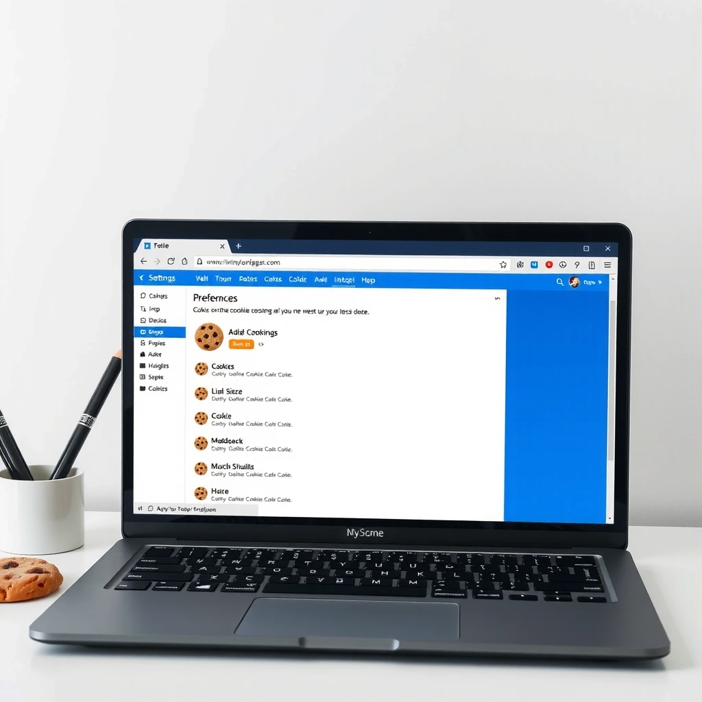 Cookie management interface showing browser settings and preferences